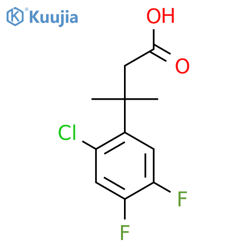 3-(2-chloro-4,5-difluorophenyl)-3-methylbutanoic acid structure