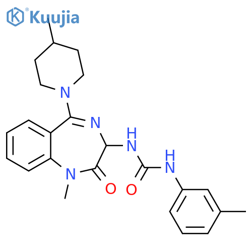 Urea,N-[2,3-dihydro-1-methyl-5-(4-methyl-1-piperidinyl)-2-oxo-1H-1,4-benzodiazepin-3-yl]-N'-(3-methylphenyl)- structure
