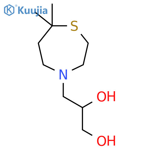 3-(7,7-Dimethyl-1,4-thiazepan-4-yl)propane-1,2-diol structure