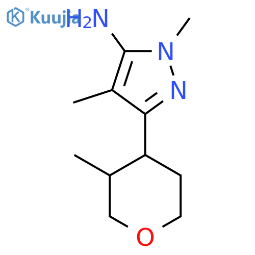 1,4-dimethyl-3-(3-methyloxan-4-yl)-1H-pyrazol-5-amine structure