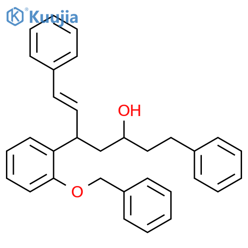Benzenepropanol, γ-[(1E)-2-phenylethenyl]-α-(2-phenylethyl)-2-(phenylmethoxy)-, (αR,γS)-rel- structure