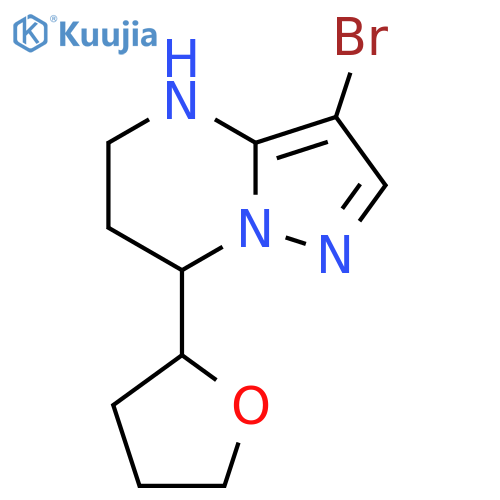 3-bromo-7-(oxolan-2-yl)-4H,5H,6H,7H-pyrazolo1,5-apyrimidine structure