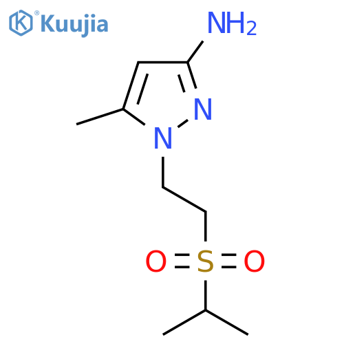 5-methyl-1-2-(propane-2-sulfonyl)ethyl-1H-pyrazol-3-amine structure