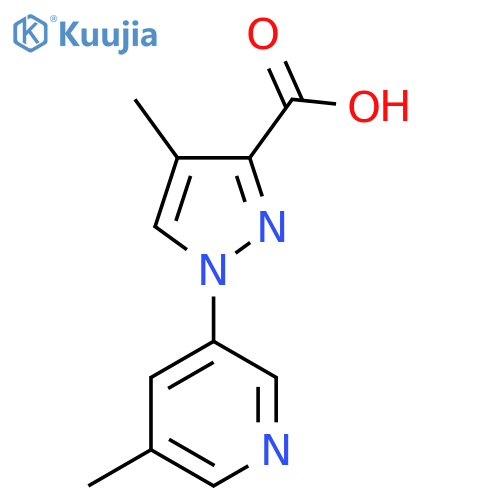 4-methyl-1-(5-methylpyridin-3-yl)-1H-pyrazole-3-carboxylic acid structure