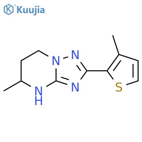 5-methyl-2-(3-methylthiophen-2-yl)-4H,5H,6H,7H-1,2,4triazolo1,5-apyrimidine structure