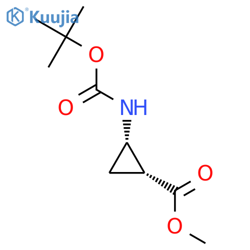 methyl cis-2-{[(tert-butoxy)carbonyl]amino}cyclopropane-1-carboxylate structure