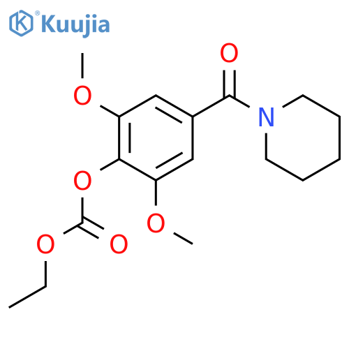 Carbonic acid, ethylester, ester with 1-(4-hydroxy-3,5-dimethoxybenzoyl)piperidine (7CI,8CI) structure