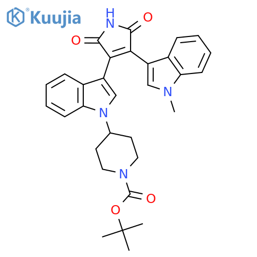 tert-butyl 4-(3-(4-(1-methyl-1H-indol-3-yl)-2,5-dioxo-2,5-dihydro-1H-pyrrol-3-yl)-1H-indol-1-yl)piperidine-1-carboxylate structure