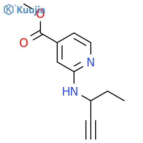 methyl 2-(pent-1-yn-3-yl)aminopyridine-4-carboxylate structure