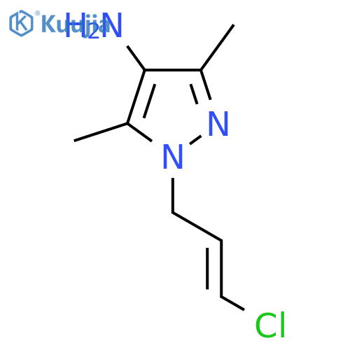 1-(3-Chloroprop-2-en-1-yl)-3,5-dimethyl-1H-pyrazol-4-amine structure