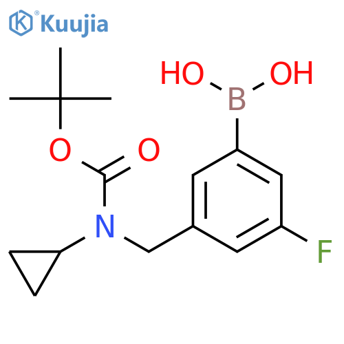 (3-(((Tert-butoxycarbonyl)(cyclopropyl)amino)methyl)-5-fluorophenyl)boronic acid structure