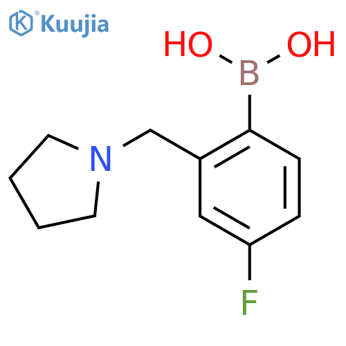 4-Fluoro-2-(pyrrolidin-1-ylmethyl)phenylboronic acid structure