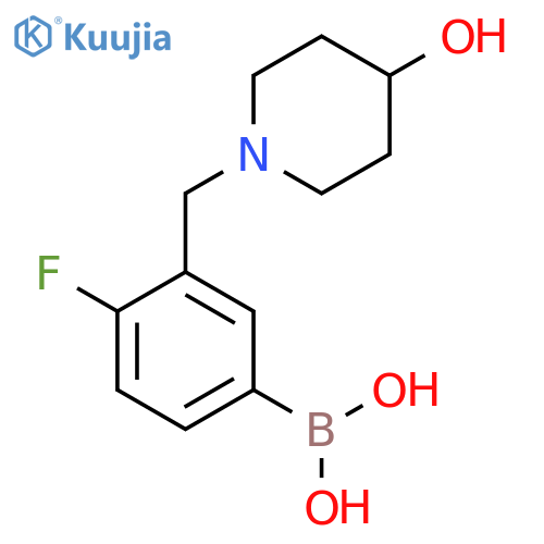 4-Fluoro-3-((4-hydroxypiperidin-1-yl)methyl)phenylboronic acid structure