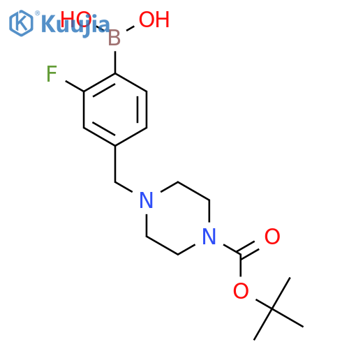 (4-((4-(Tert-butoxycarbonyl)piperazin-1-yl)methyl)-2-fluorophenyl)boronic acid structure