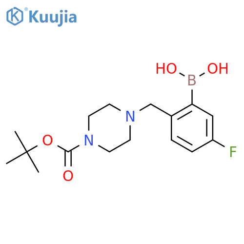 (2-((4-(Tert-butoxycarbonyl)piperazin-1-yl)methyl)-5-fluorophenyl)boronic acid structure