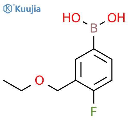 (3-(Ethoxymethyl)-4-fluorophenyl)boronic acid structure