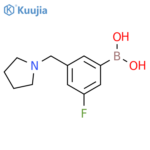 (3-Fluoro-5-(pyrrolidin-1-ylmethyl)phenyl)boronic acid structure