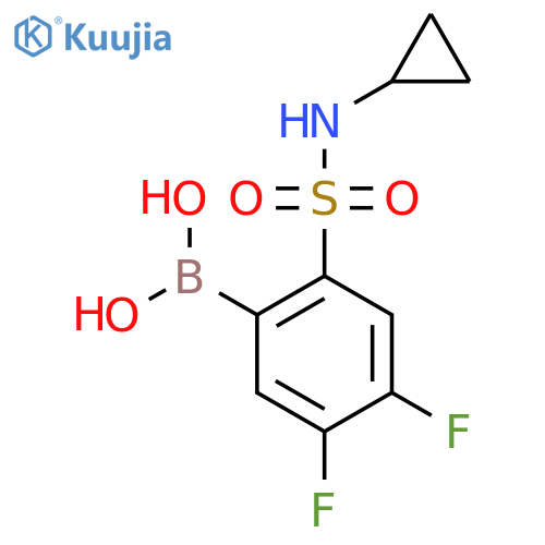 (2-(N-Cyclopropylsulfamoyl)-4,5-difluorophenyl)boronic acid structure