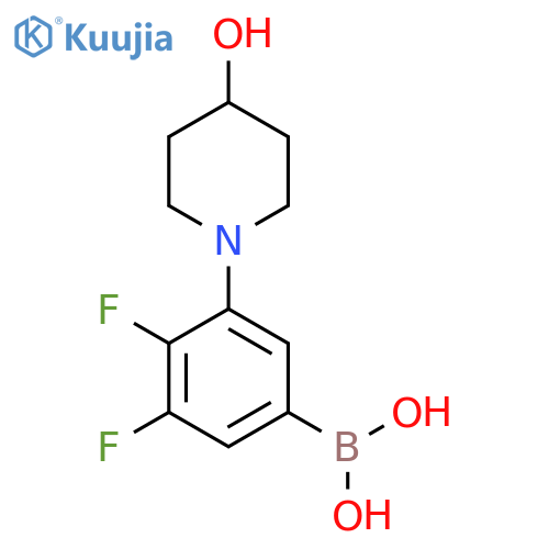 (3,4-Difluoro-5-(4-hydroxypiperidin-1-yl)phenyl)boronic acid structure