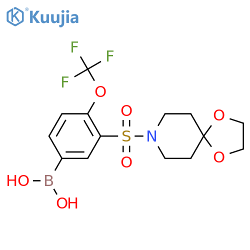 (3-(1,4-Dioxa-8-azaspiro4.5decan-8-ylsulfonyl)-4-(trifluoromethoxy)phenyl)boronic acid structure