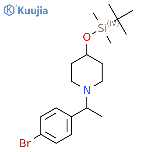 1-(1-(4-Bromophenyl)ethyl)-4-((tert-butyldimethylsilyl)oxy)piperidine structure