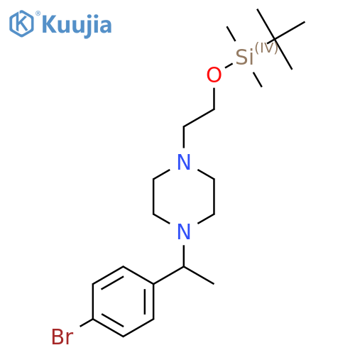 1-(1-(4-Bromophenyl)ethyl)-4-(2-((tert-butyldimethylsilyl)oxy)ethyl)piperazine structure