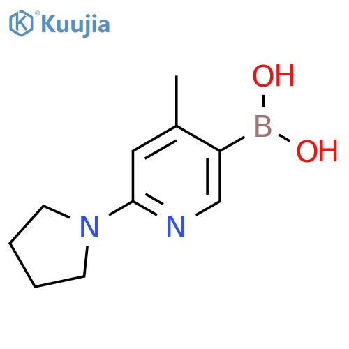 (4-Methyl-6-(pyrrolidin-1-yl)pyridin-3-yl)boronic acid structure