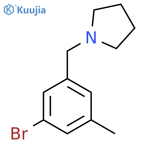 1-[(3-bromo-5-methyl-phenyl)methyl]pyrrolidine structure