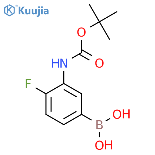(3-((Tert-butoxycarbonyl)amino)-4-fluorophenyl)boronic acid structure