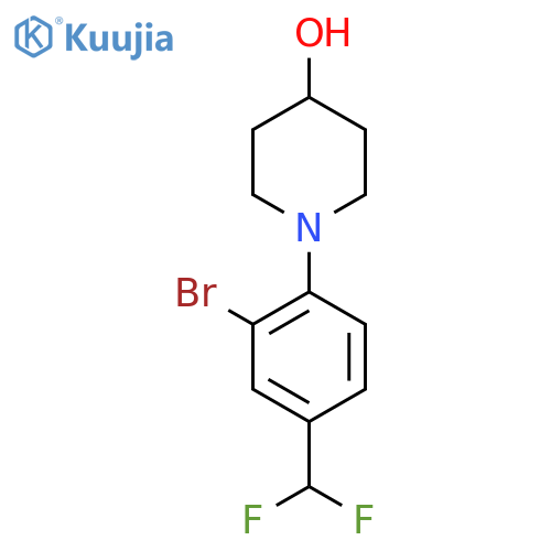 1-(2-Bromo-4-(difluoromethyl)phenyl)piperidin-4-ol structure