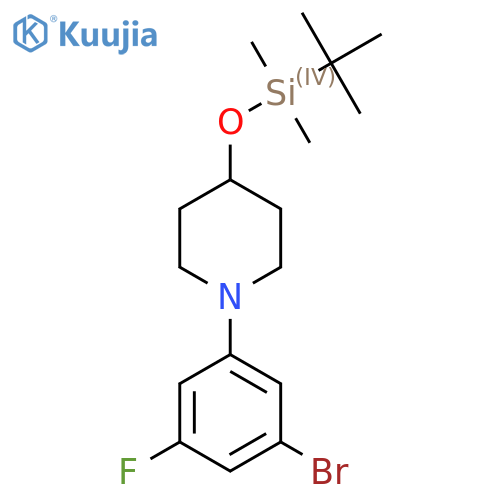 1-(3-Bromo-5-fluorophenyl)-4-((tert-butyldimethylsilyl)oxy)piperidine structure