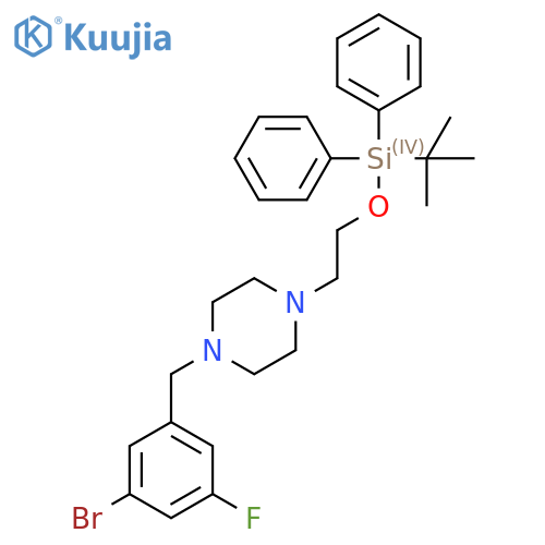 1-(3-Bromo-5-fluorobenzyl)-4-(2-((tert-butyldiphenylsilyl)oxy)ethyl)piperazine structure
