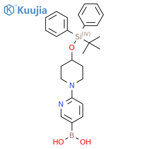 (6-(4-((Tert-butyldiphenylsilyl)oxy)piperidin-1-yl)pyridin-3-yl)boronic acid structure