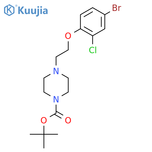 Tert-butyl 4-(2-(4-bromo-2-chlorophenoxy)ethyl)piperazine-1-carboxylate structure