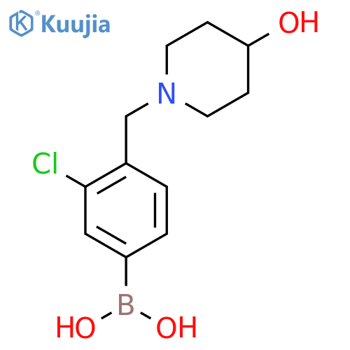 (3-Chloro-4-((4-hydroxypiperidin-1-yl)methyl)phenyl)boronic acid structure