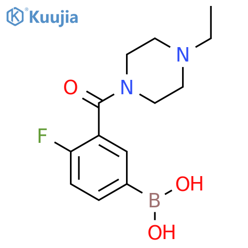 3-(4-Ethylpiperazine-1-carbonyl)-4-fluoro phenyl boronic acid structure