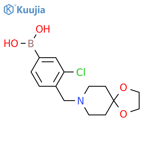 (4-(1,4-Dioxa-8-azaspiro[4.5]decan-8-ylmethyl)-3-chlorophenyl)boronic acid structure