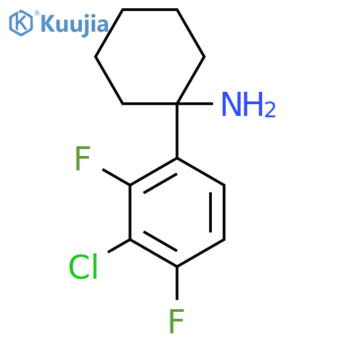 1-(3-chloro-2,4-difluorophenyl)cyclohexan-1-amine structure