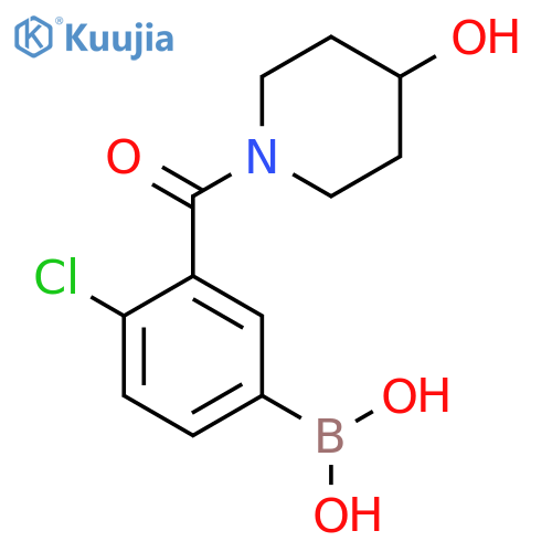(4-Chloro-3-(4-hydroxypiperidine-1-carbonyl)phenyl)boronic acid structure