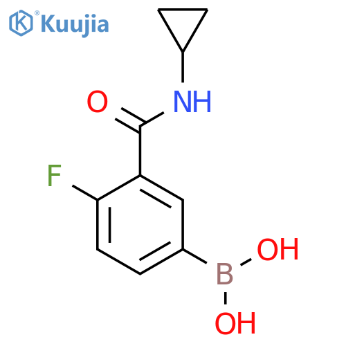 (3-(Cyclopropylcarbamoyl)-4-fluorophenyl)boronic acid structure