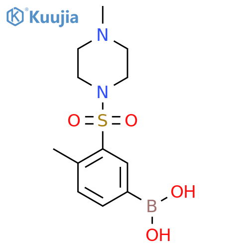 (4-Methyl-3-((4-methylpiperazin-1-yl)sulfonyl)phenyl)boronic acid structure