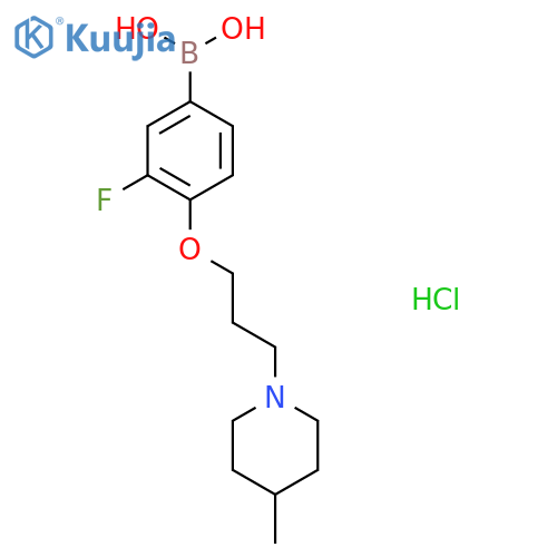 (3-Fluoro-4-(3-(4-methylpiperidin-1-yl)propoxy)phenyl)boronic acid hydrochloride structure