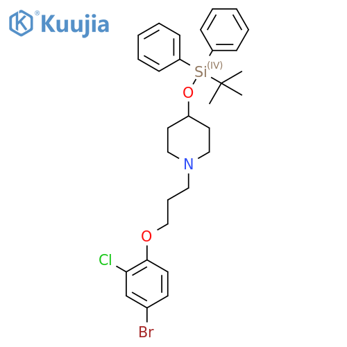 1-(3-(4-Bromo-2-chlorophenoxy)propyl)-4-((tert-butyldiphenylsilyl)oxy)piperidine structure