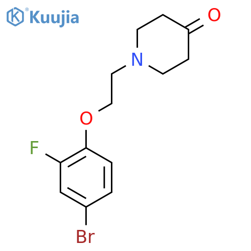 1-(2-(4-Bromo-2-fluorophenoxy)ethyl)piperidin-4-one structure