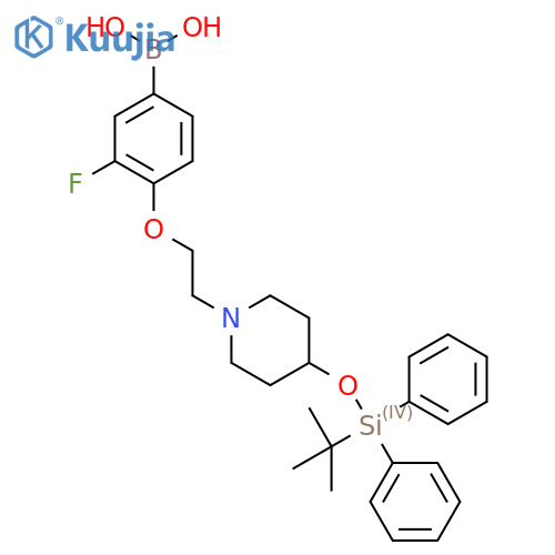 (4-(2-(4-((Tert-butyldiphenylsilyl)oxy)piperidin-1-yl)ethoxy)-3-fluorophenyl)boronic acid structure
