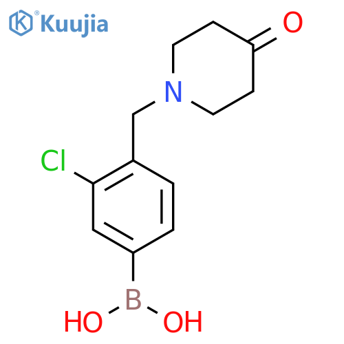 (3-Chloro-4-((4-oxopiperidin-1-yl)methyl)phenyl)boronic acid structure
