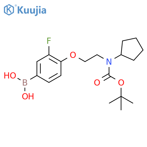 (4-(2-((Tert-butoxycarbonyl)(cyclopentyl)amino)ethoxy)-3-fluorophenyl)boronic acid structure