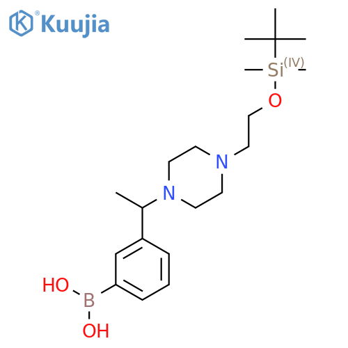 (3-(1-(4-(2-((Tert-butyldimethylsilyl)oxy)ethyl)piperazin-1-yl)ethyl)phenyl)boronic acid structure