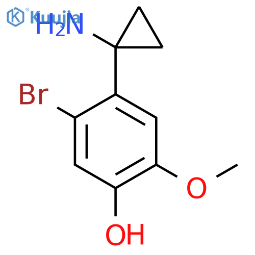 4-(1-aminocyclopropyl)-5-bromo-2-methoxyphenol structure