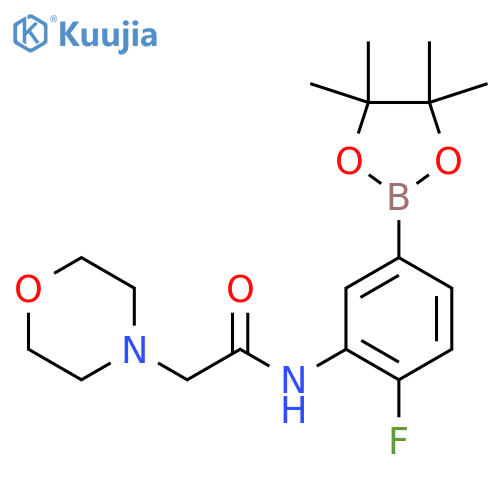 N-(2-Fluoro-5-(4,4,5,5-tetramethyl-1,3,2-dioxaborolan-2-yl)phenyl)-2-morpholinoacetamide structure